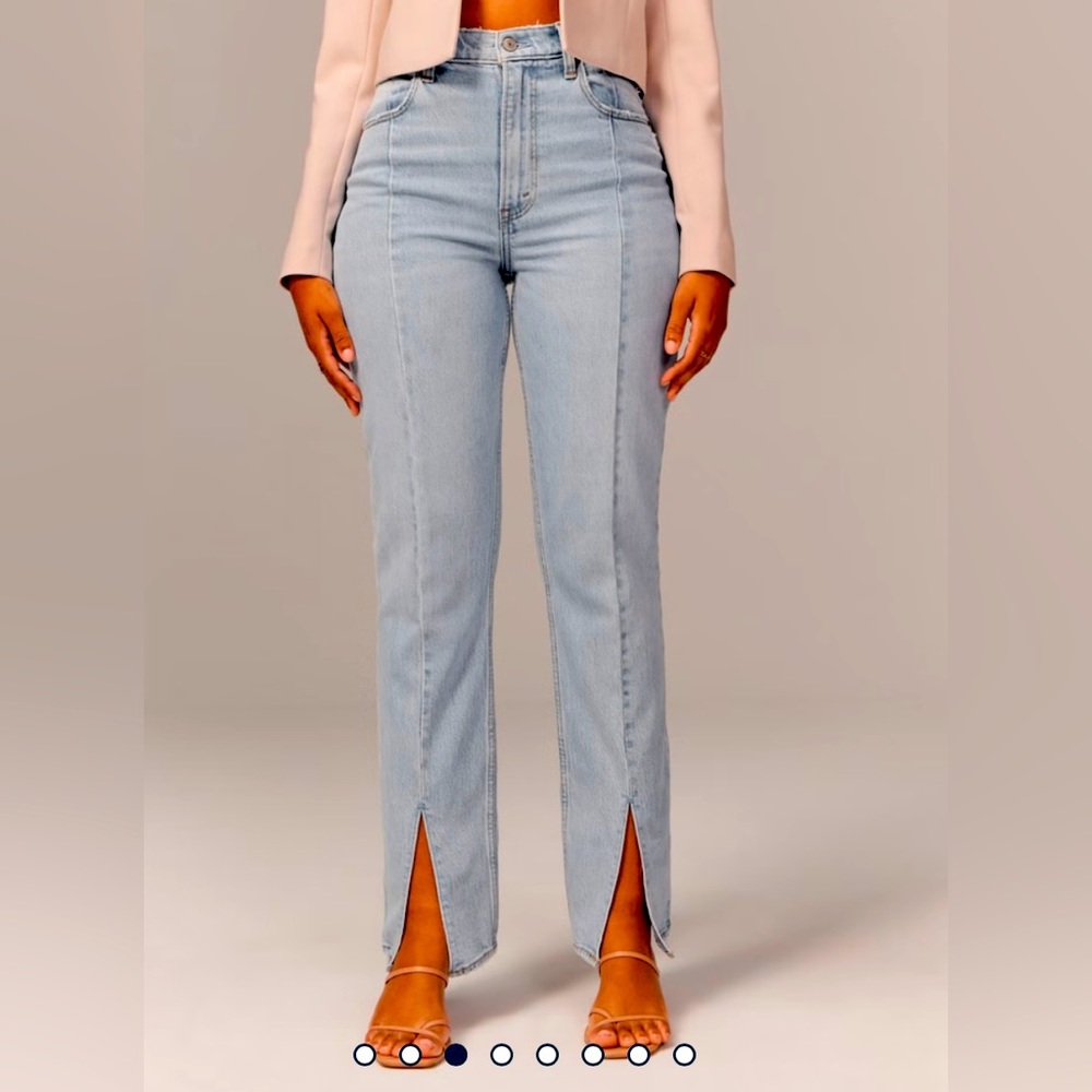 Abercrombie Curve Love The Skinny High Rise Slit Front Jeans